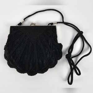 La Regale Elegant Black Beaded Women's Bag